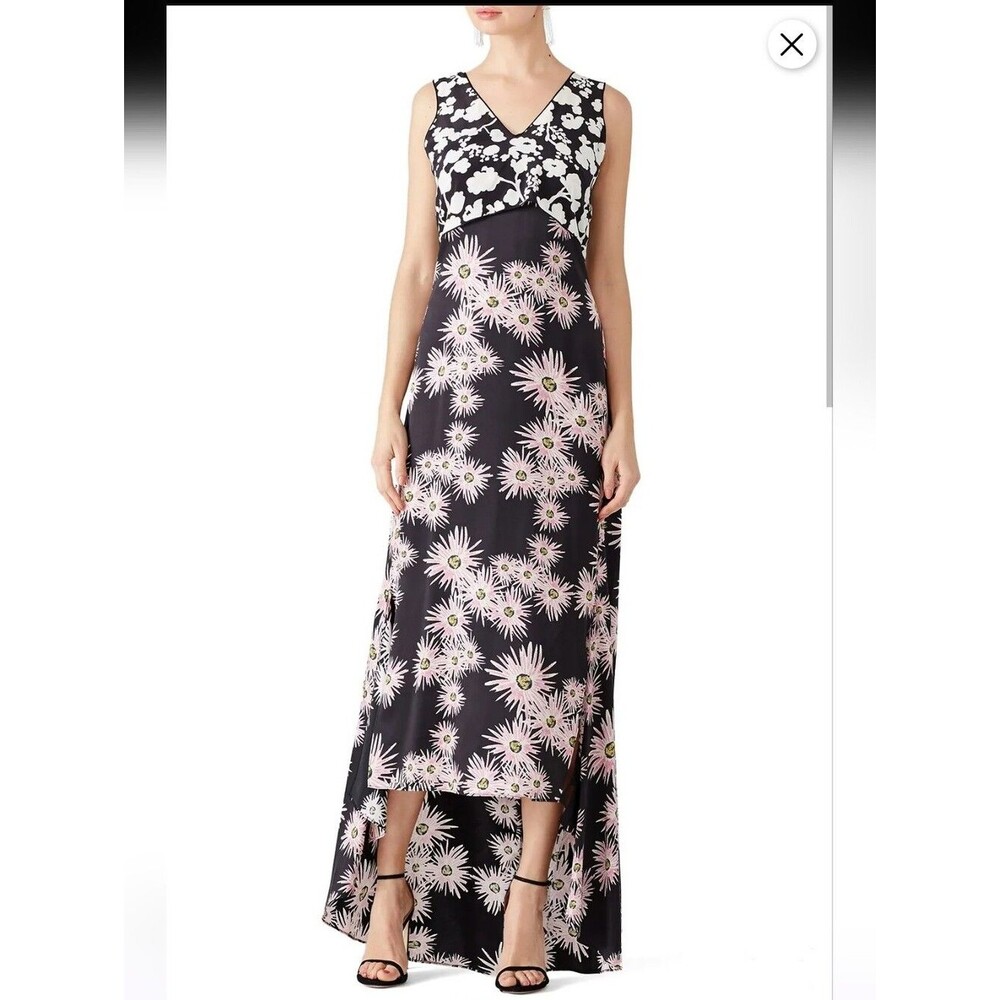Elizabeth And James Madeline Mixed Media Silk Floral Maxi Slip Dress Size 2